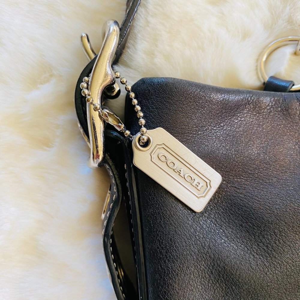 Coach black leather large crossbody purse - Picture 7 of 15